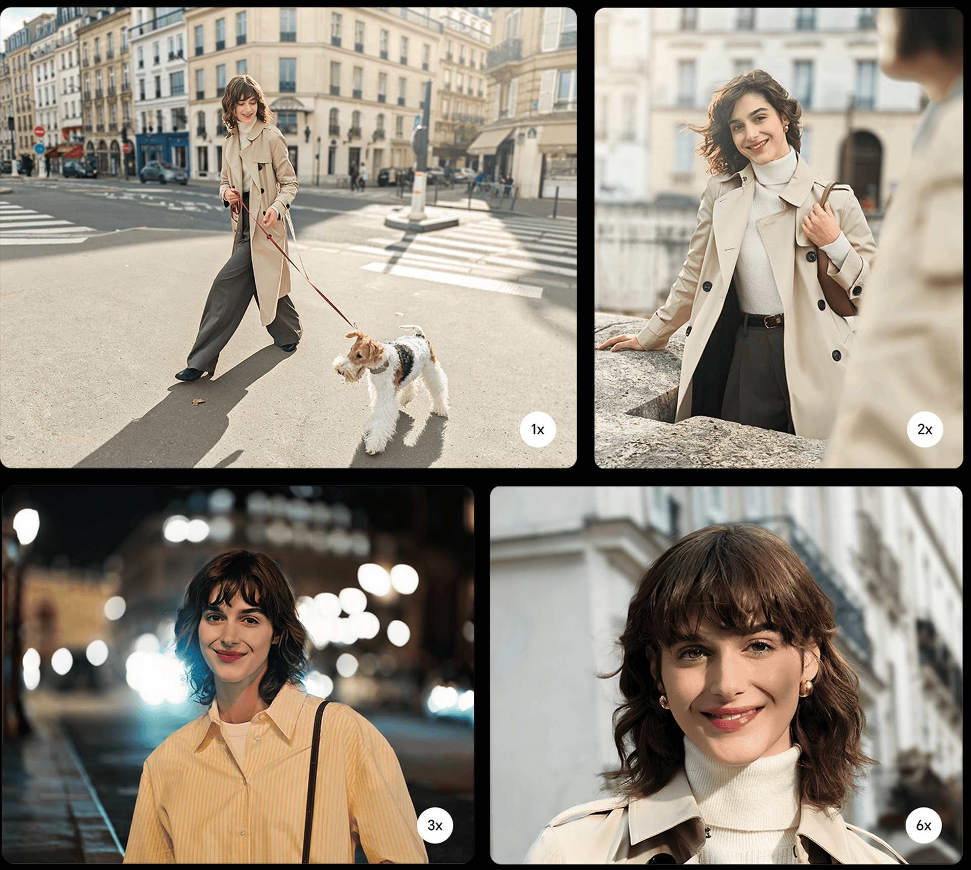 Четыре фотографии с девушкой.